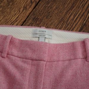 Pink J.Crew Cafe Capri in Wool